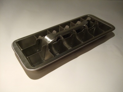 Vintage Set of 2 Aluminum Metal Ice Cube Trays