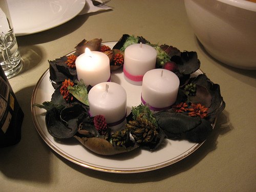 advent wreath with candles