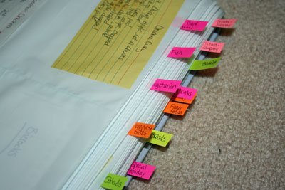 tabs-on-recipe-binder