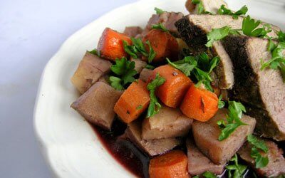 Beef Pot Roast with Winter Root Vegetables, a la Nourished Kitchen (see below)