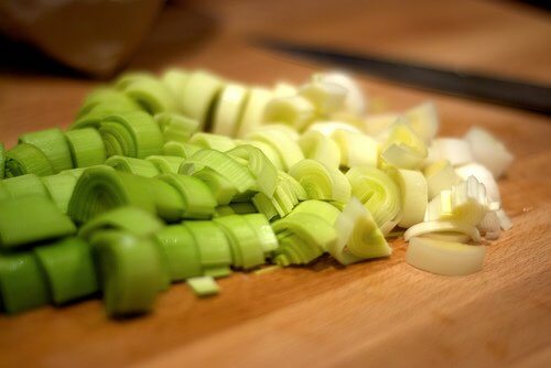 chopped leeks