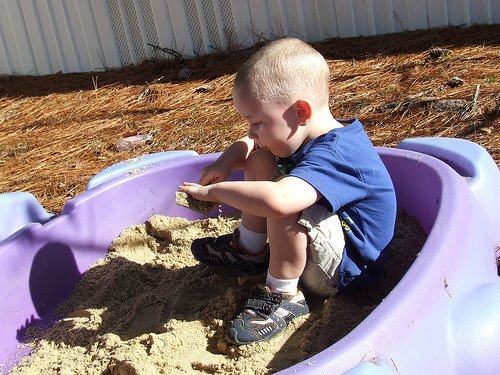 boy in sandbox