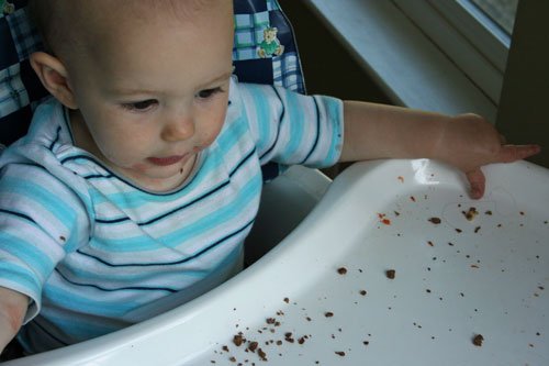 johanna eating in highchair