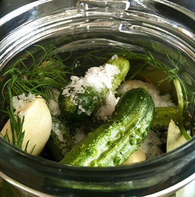 open jar of pickles