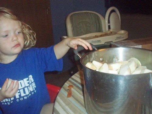 Bekah put apples in pot