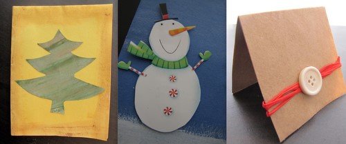 Holiday Card Making with Kids Using Recycled and Re-Purposed Materials