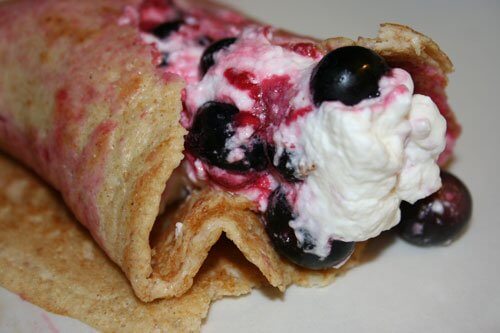 sourdough crepes with blueberry