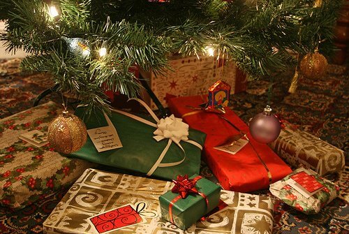 presents under the christmas tree