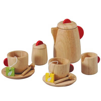 wooden tea set