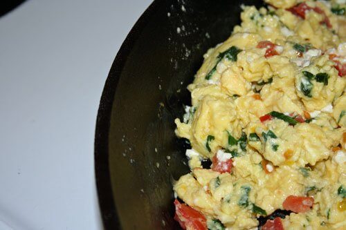 spinach feta scramble