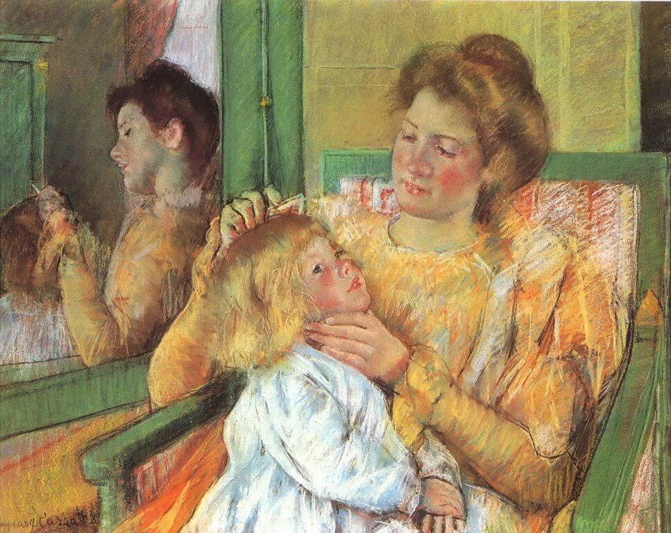 Mary Cassatt Mother Combing Her Childs Hair 1