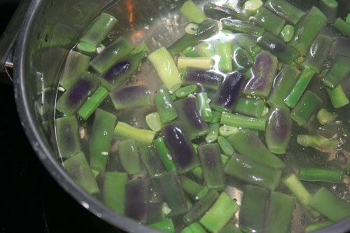 beans in boiling water