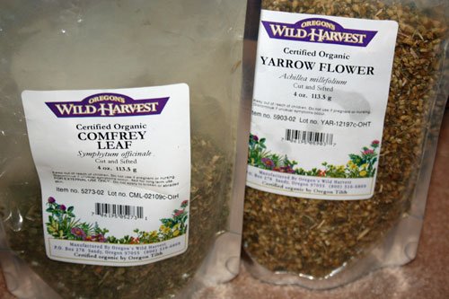 comfrey and yarrow herb bags