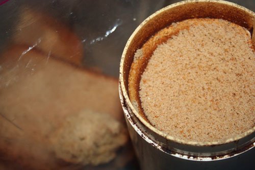 coffee grinder and bread crumbs