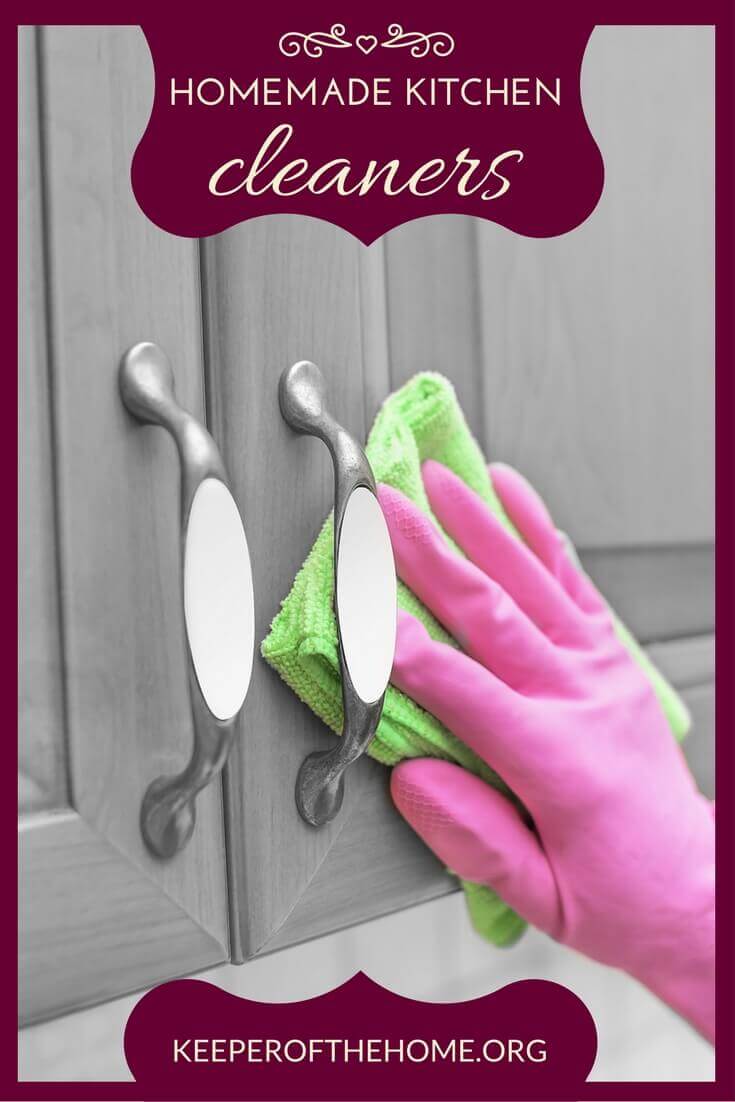 These 8 DIY recipes for homemade kitchen cleaners are free of harmful chemicals but will still do the dirty work of ridding your kitchen of bacteria and germs.