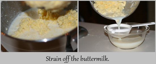 butter straining buttermilk