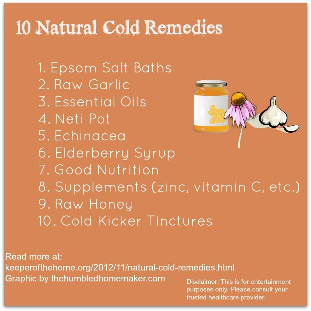 10 Natural Cold Remedies Printable from keeperofthehome.org