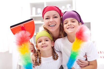 Overwhelmed with housekeeping? Try housekeeping with your kids! Get them involved in the battle, urhm... FUN and get the house done in no time at all! Here's how.