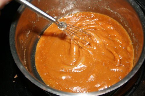 making caramel in pot