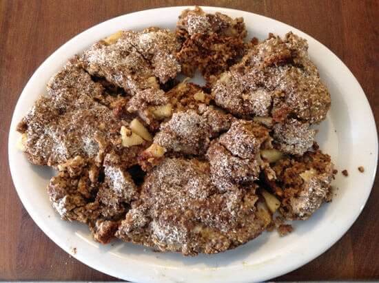 apple oat bars baked in frying pan