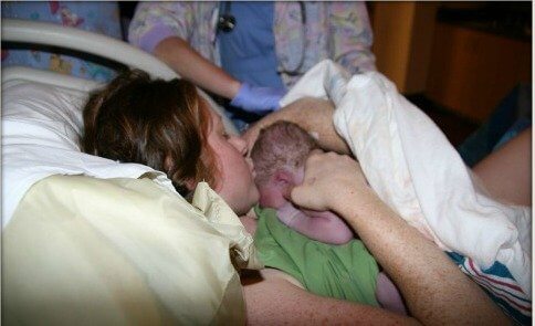 kissing my baby for the first time