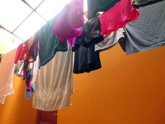 laundry hanging to dry