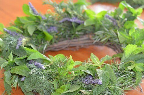 herbal wreath with lavender