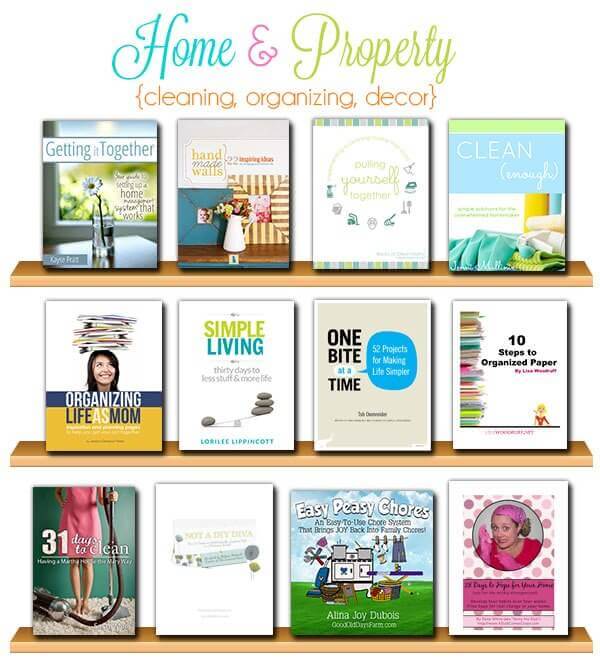 homemaking books on shelf