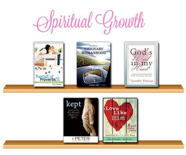 spiritual growths books on shelf
