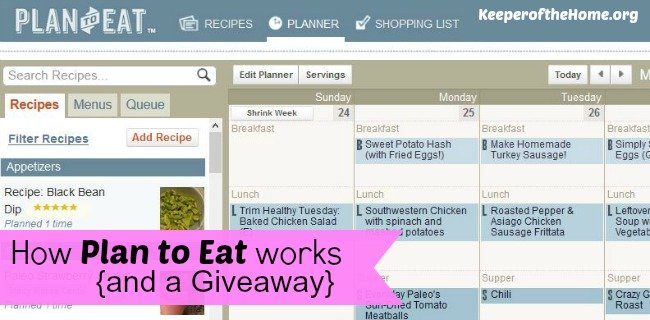 How Plan to Eat Works and a giveaway