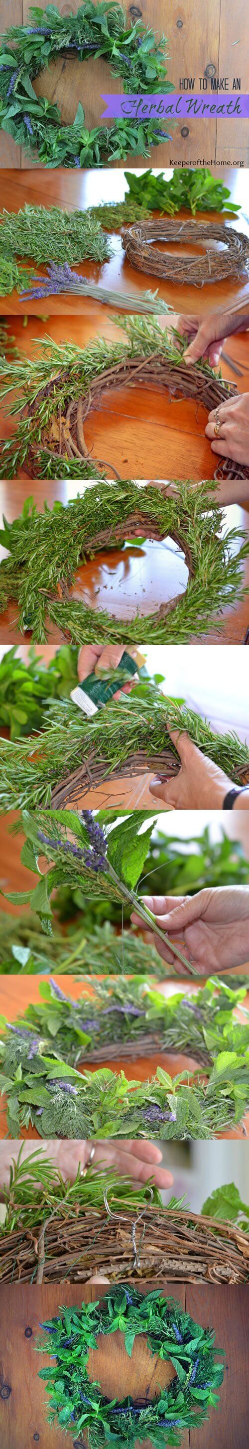 An herbal wreath is such a nice way to bring nature-inspired decor into your home and, if you have an herb garden, it could be an extremely frugal craft project. Here's all the instructions to make your own to brighten up your home with this lovely smelling wreath!