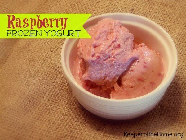 Homemade Raspberry Frozen Yogurt