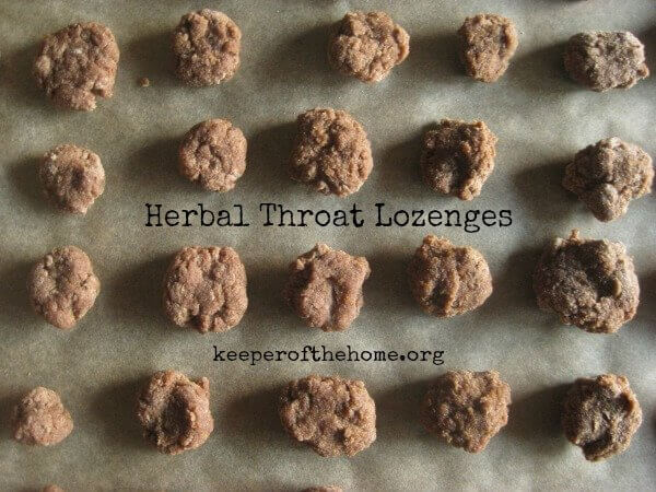Herbal Throat Lozenges for Cough, Cold, and Flu | keeperofthehome.org