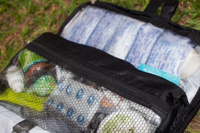 closeup medicine bag on grass