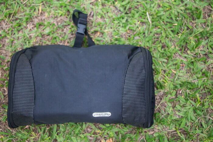 zipped medicine bag on grass