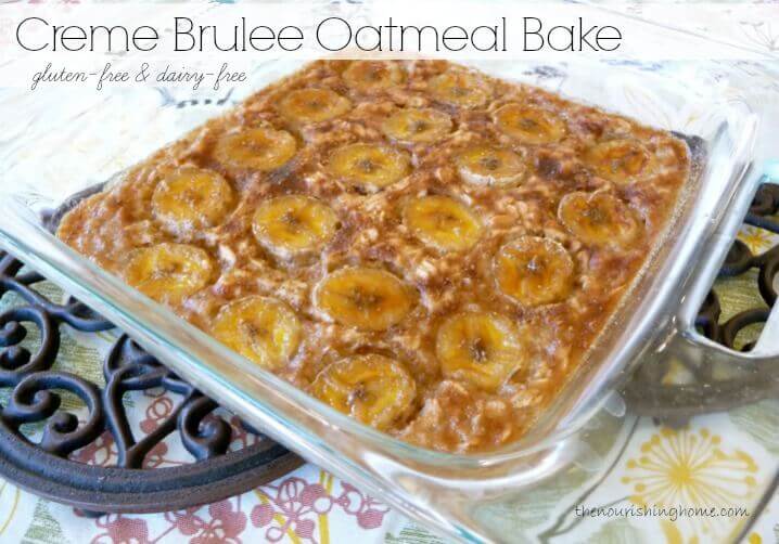 Banana Crème Brulee Oatmeal Bake (GF, DF)