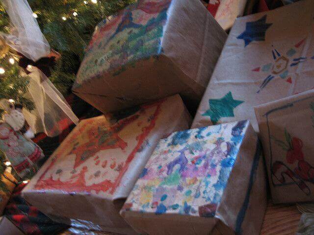 hand painted wrapping paper frugal and eco friendly