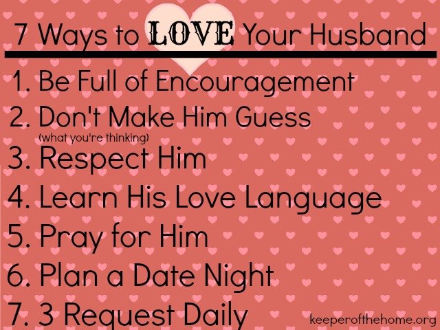 7 Ways to LOVE Your Husband Graphic
