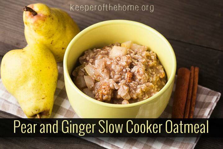 This breakfast is a breeze – plus it's high in protein! Use your crockpot to make this pear and ginger oatmeal, even the kids can help. 