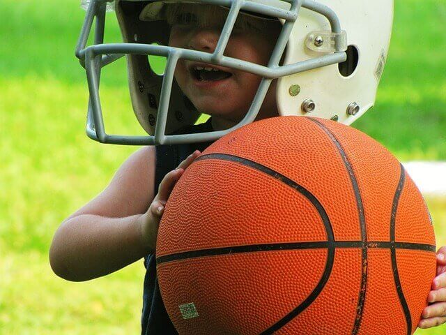 little boy with basketball