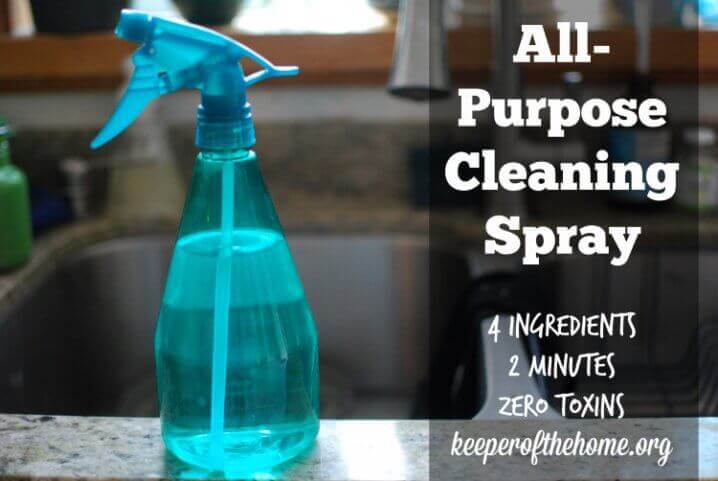 The most valuable and often-used cleaner in my arsenal is definitely my All-Purpose Cleaning Solution. It is always near by, especially with a cat and three kids aged five and under! It is cheap, safe, and effective. What more could you want, right?