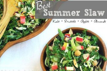 Best Summer Slaw with Kale, Brussels, Apples & Almonds