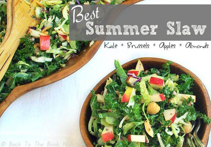 Best Summer Slaw with Kale, Brussels, Apples & Almonds