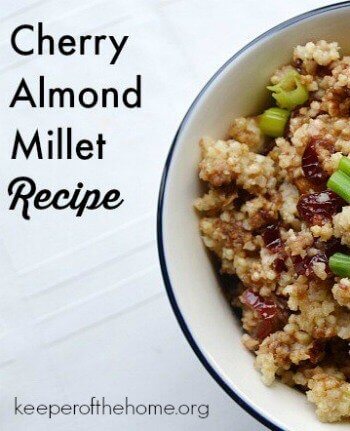 One of the benefits of millet is it is not only a high protein grain, but it happens to be gluten-free. Here's a great recipe for trying millet for the first time – cherry almond millet!