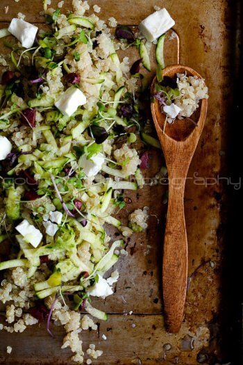 Zucchini Quinoa Micro Greens Salad