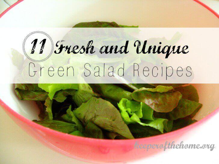 I tend to especially enjoy salads in the summertime. They're like a reunion party of fresh produce all tossed into one bowl of crisp flavor-explosion goodness. Mmmm. Here's 11 fresh and unique green salad recipes for summer produce!