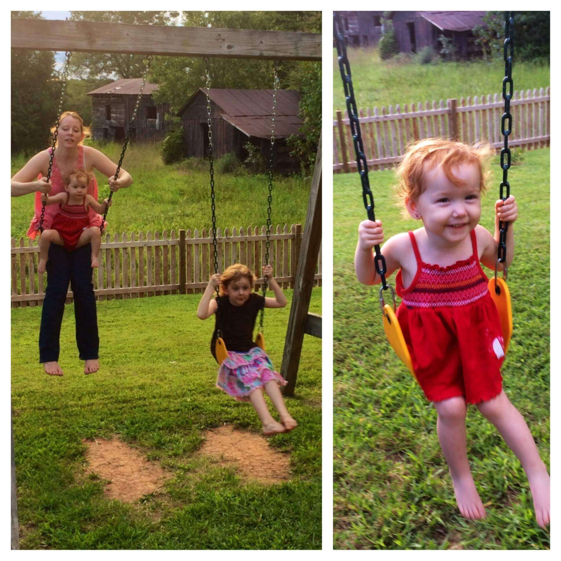 swinging with the girls