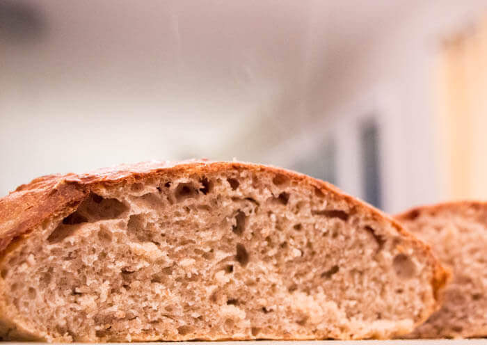 cut boule loave air holes artisan bread