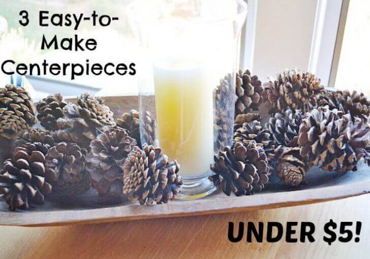 Dressing up the table for the holidays can be both inexpensive and fun. Here's 3 easy to make centerpieces for under $5 that everyone will be impressed by!