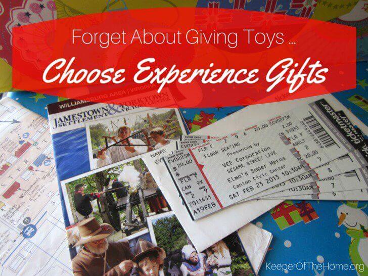 Give your kids gifts that make memories that last a lifetime – experience gifts! They don't take up more room in the house and create clutter. They create anticipating and can be savored – longer than most physical gifts! 